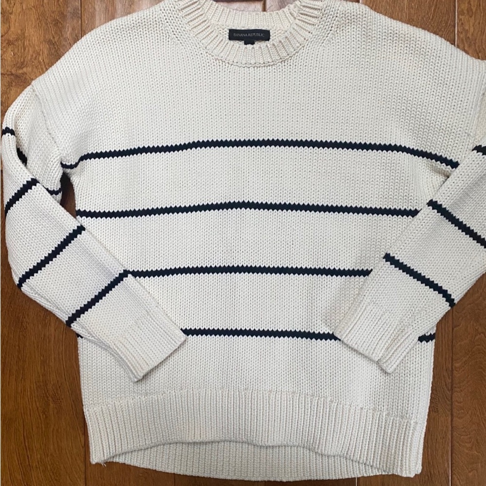 Banana Republic THICK Striped Crewneck Sweater Med